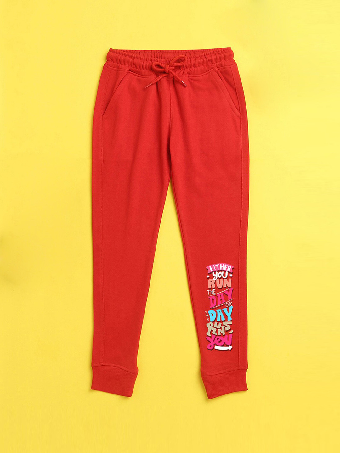 

NUSYL Kids Red Printed Joggers