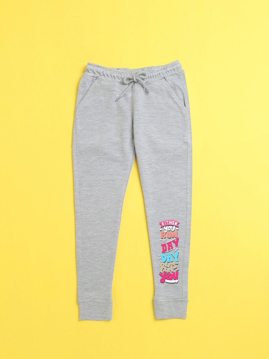 

NUSYL Kids Grey Printed Joggers