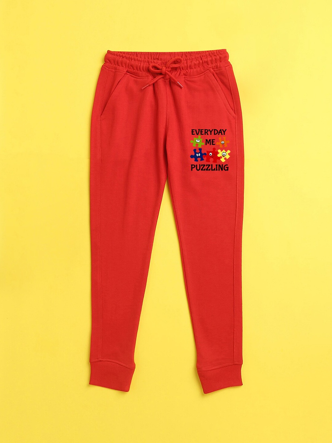 

NUSYL Kids Red Printed Joggers