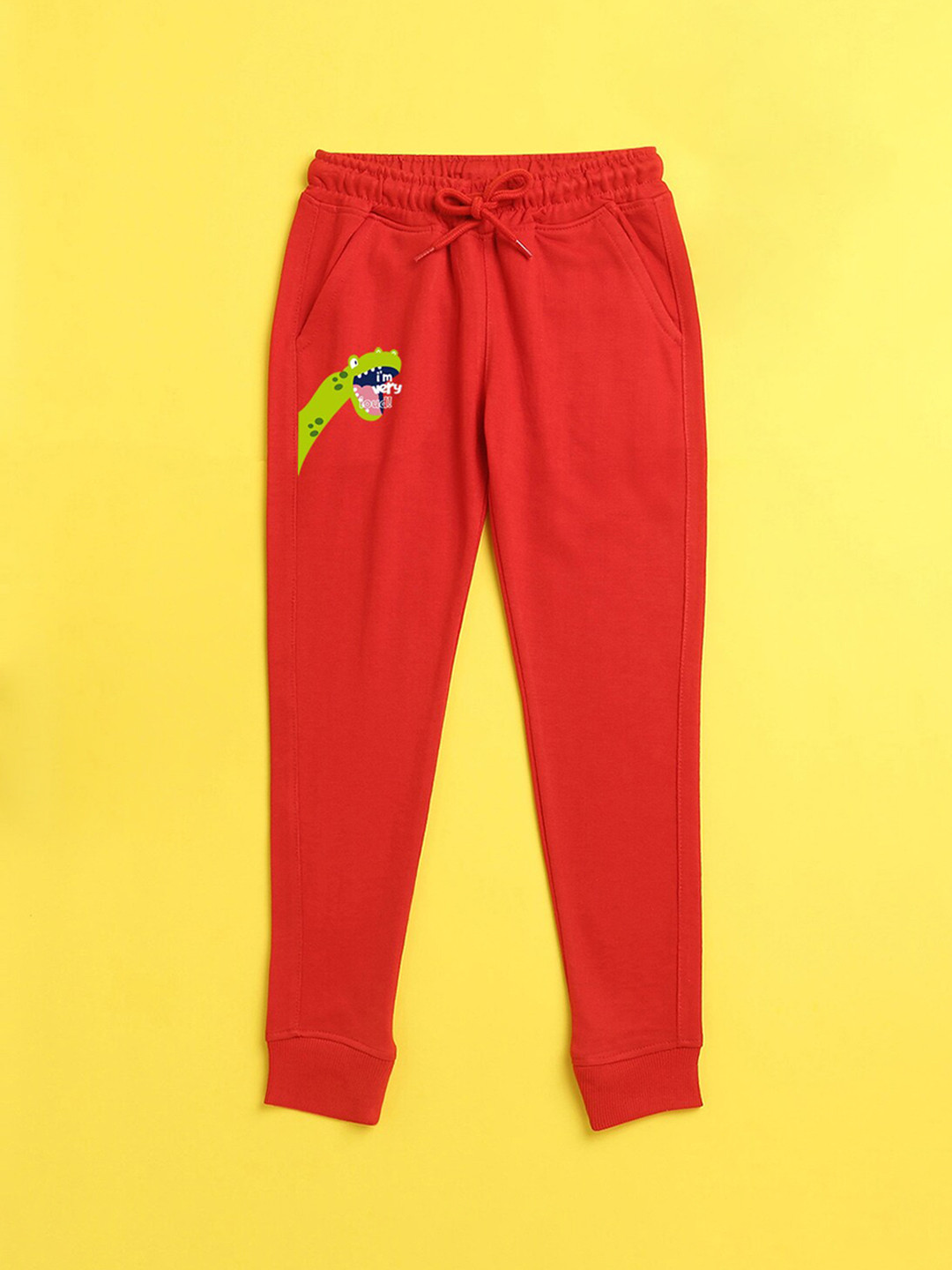 

NUSYL Unisex Kids Red Printed Joggers