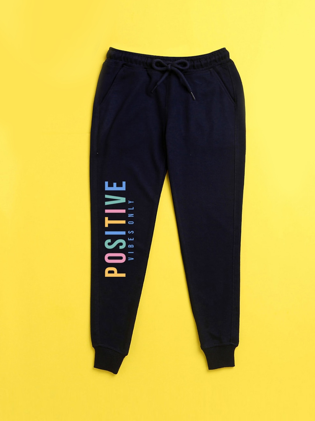 

NUSYL Kids Navy Blue Printed Joggers