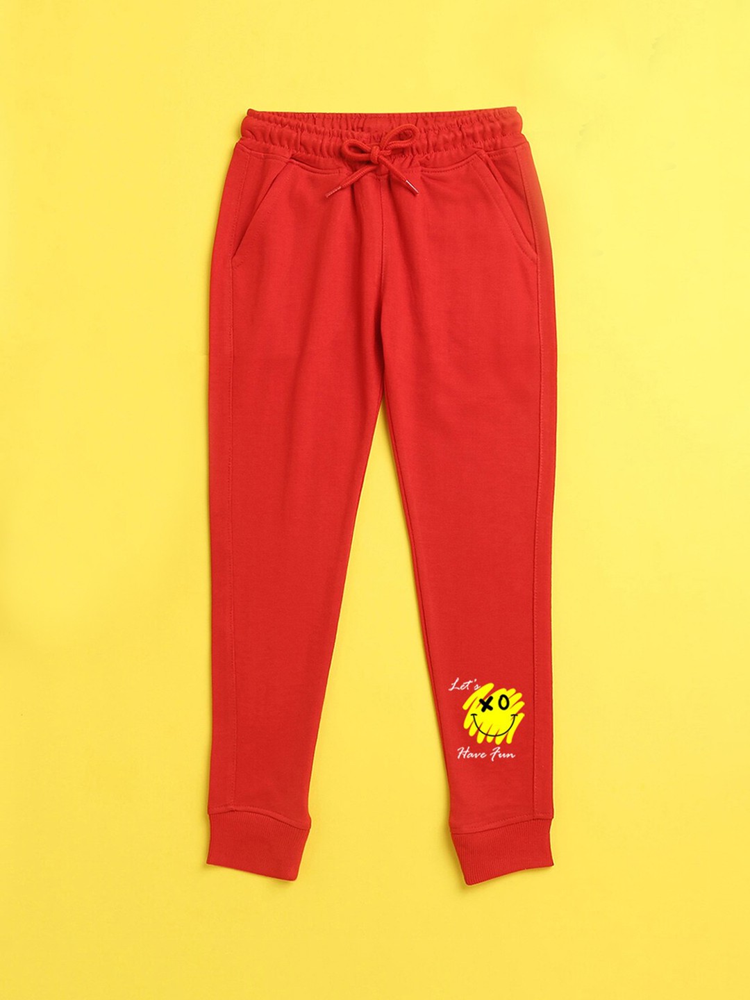

NUSYL Kids Red Cartoon Printed Joggers
