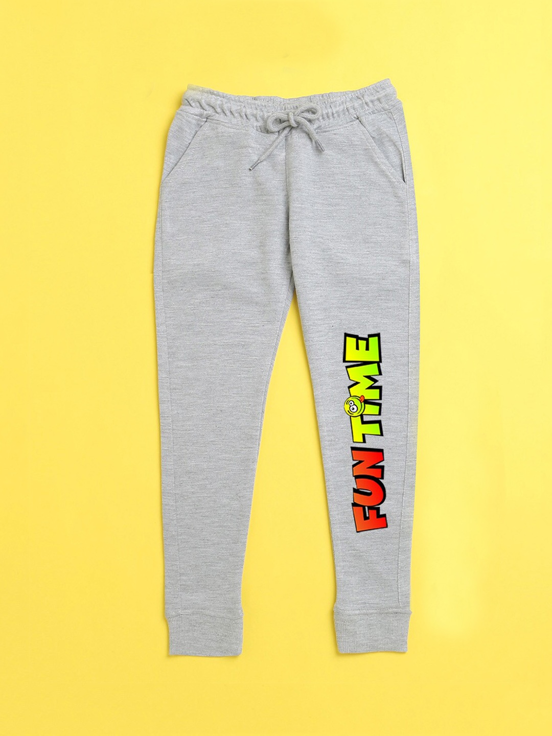 

NUSYL Unisex Kids Grey Printed Joggers