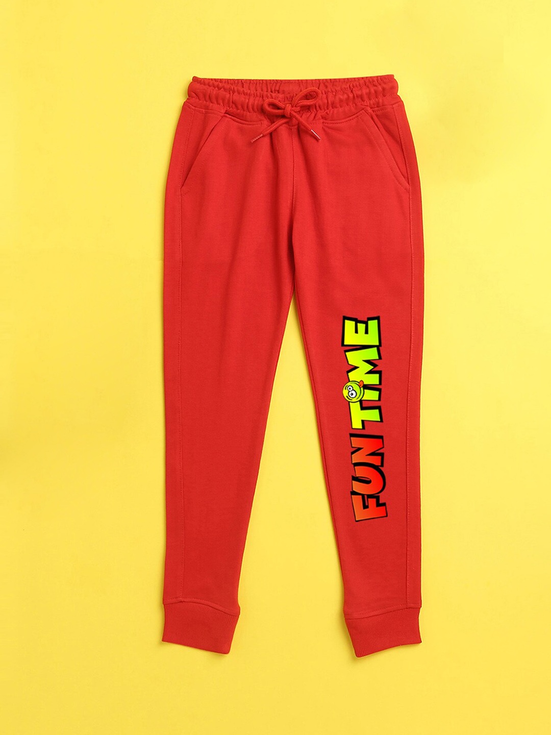 

NUSYL Kids Red Text Printed Joggers