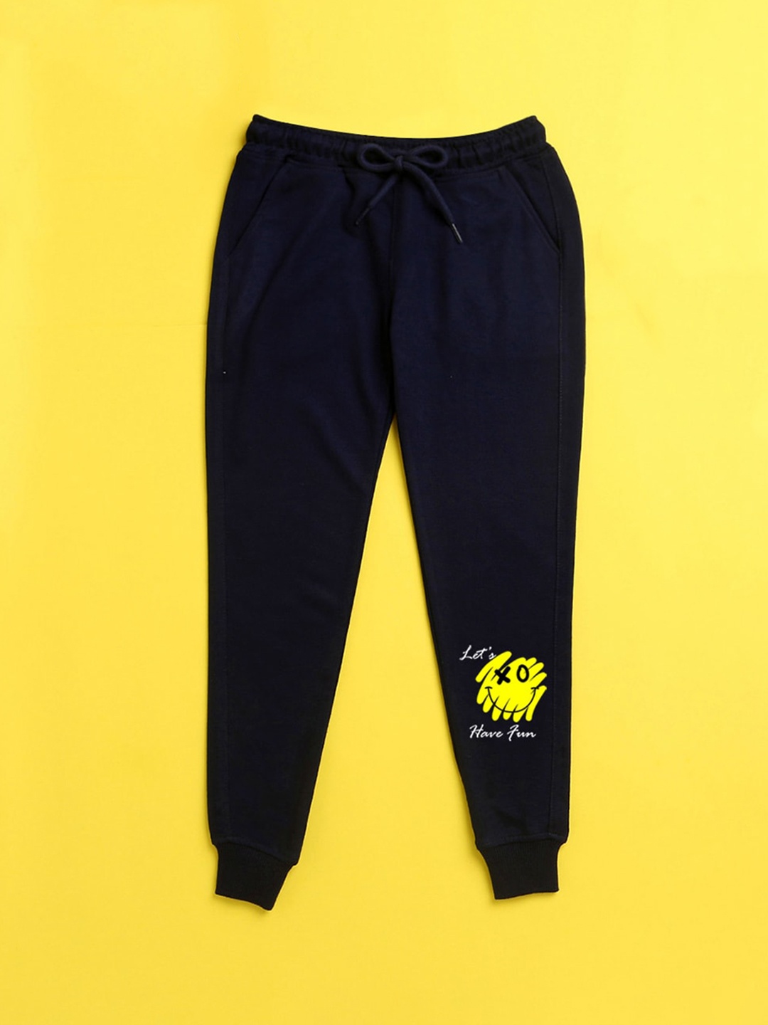 

NUSYL Kids Navy Blue Printed Jogger Track Pant