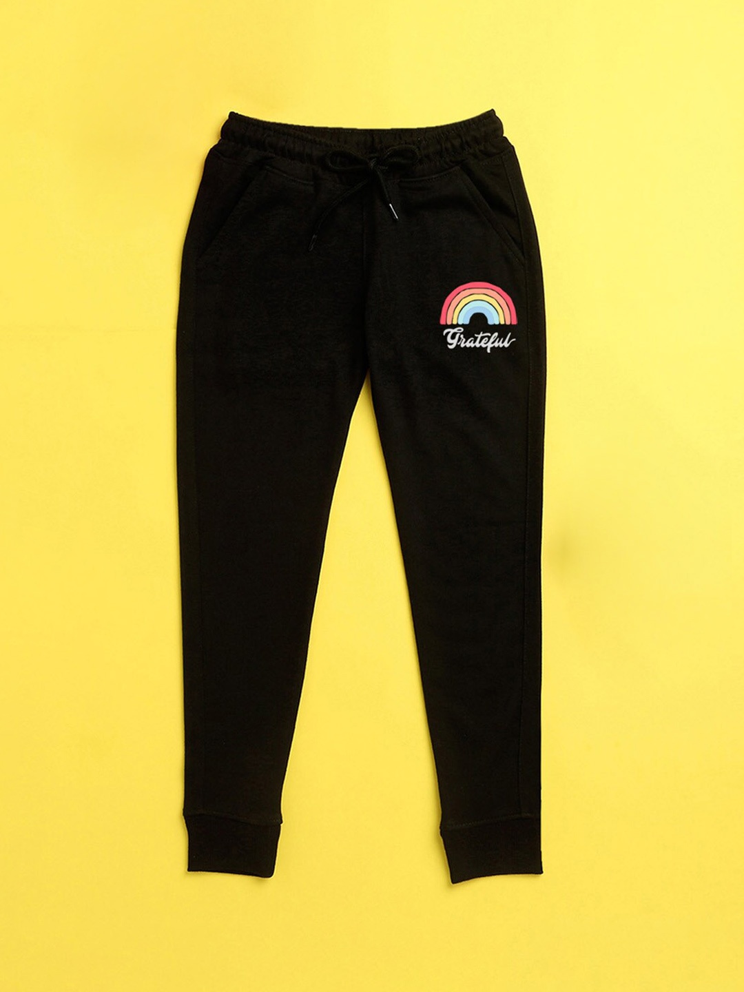 

NUSYL Kids Black Text Printed Joggers