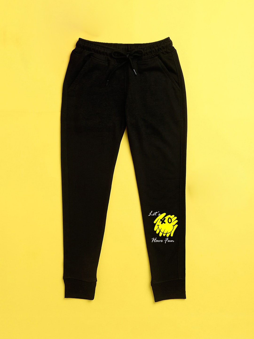 

NUSYL Black Graphic Printed Joggers