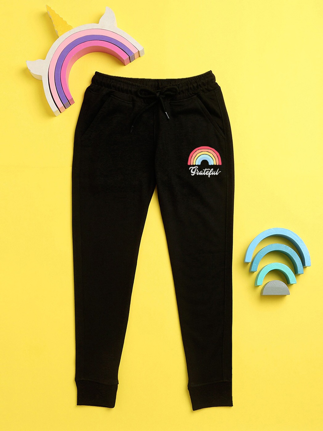 

NUSYL Kids Black Printed Jogger