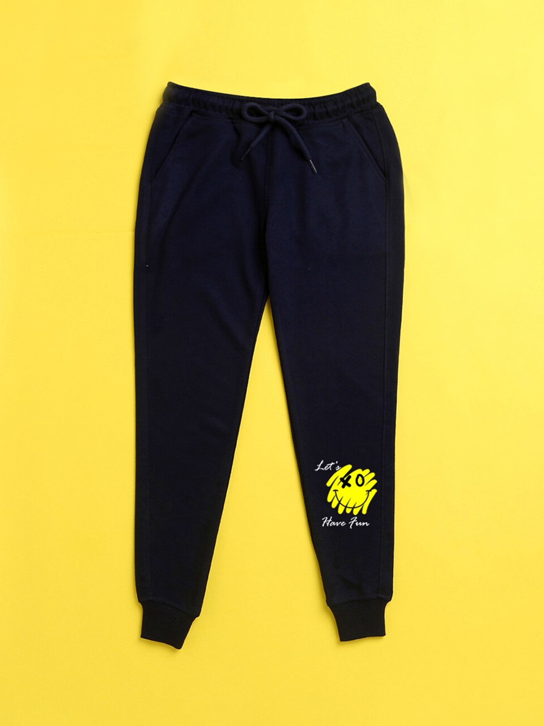 

NUSYL Kids Navy Blue Printed Joggers