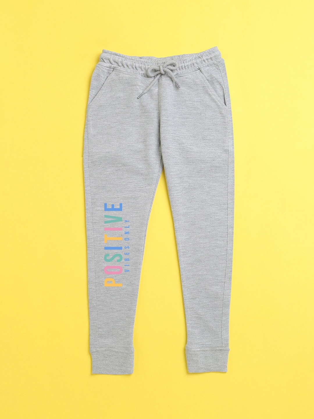 

NUSYL Kids Grey Printed Joggers