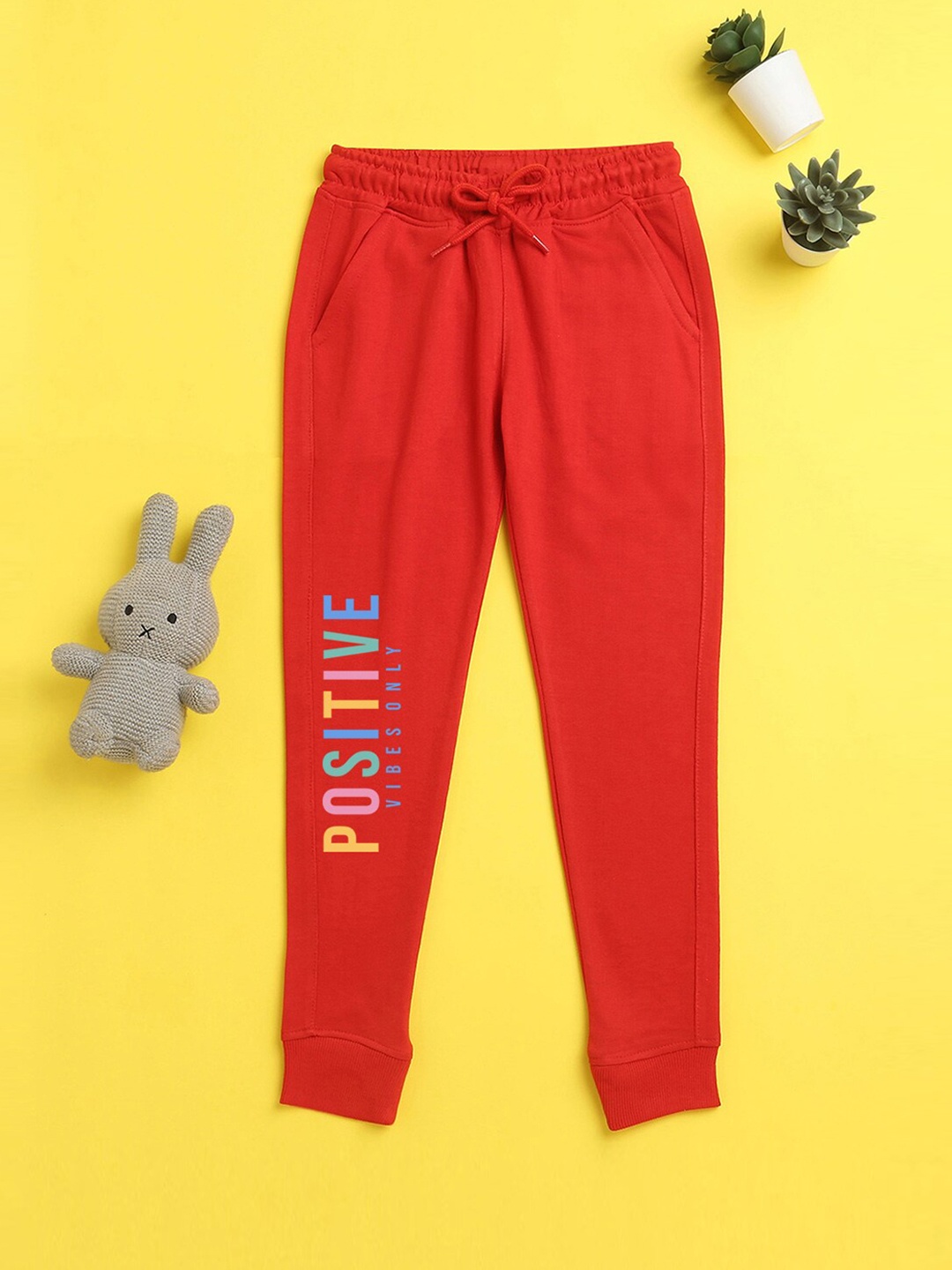 

NUSYL Kids Red Solid Joggers