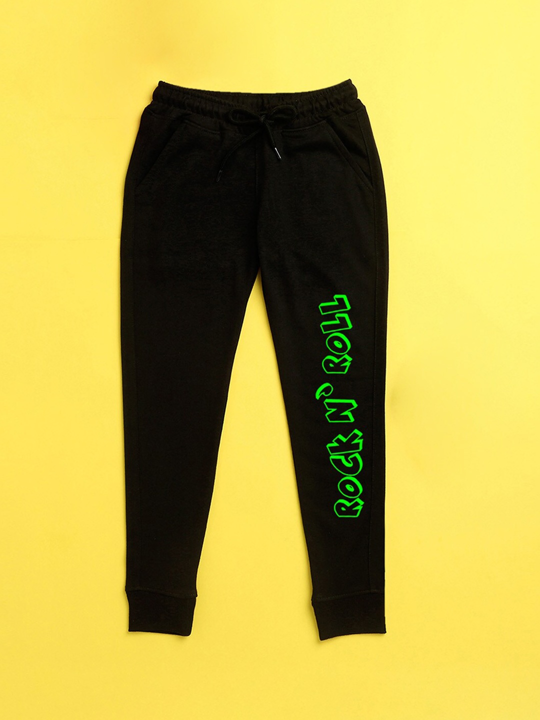 

NUSYL Kids Black Text Printed Joggers