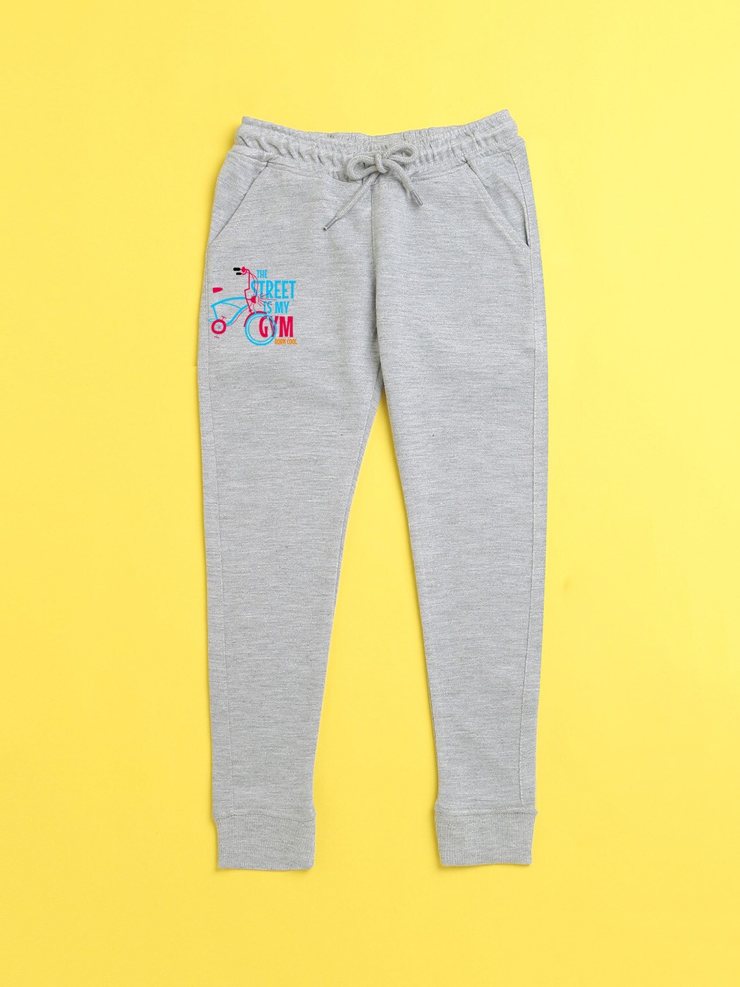 

NUSYL Kids Grey Printed Joggers