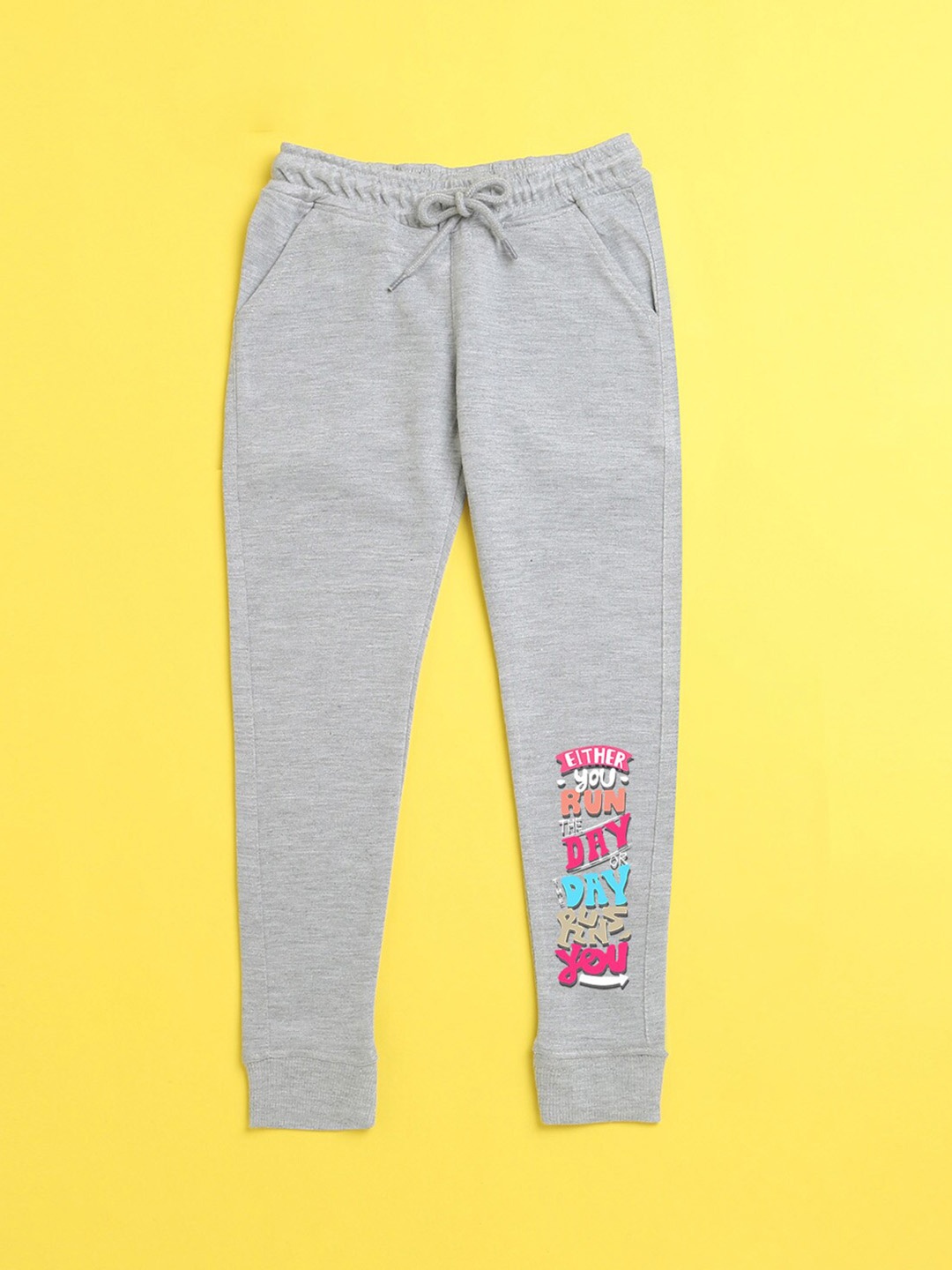 

NUSYL Kids Grey Typography Printed Joggers