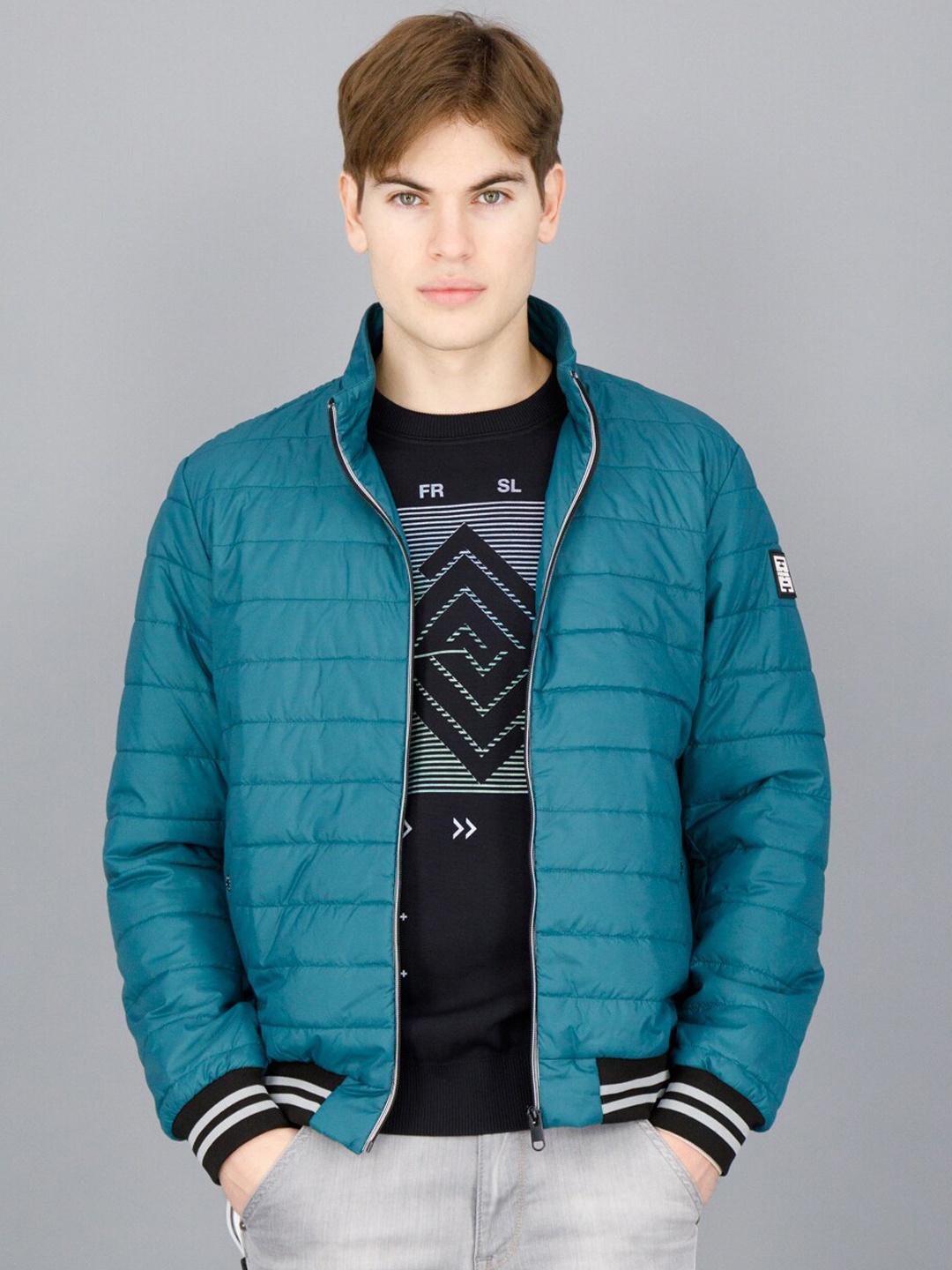 

FREESOUL Men Blue Solid Puffer Jacket