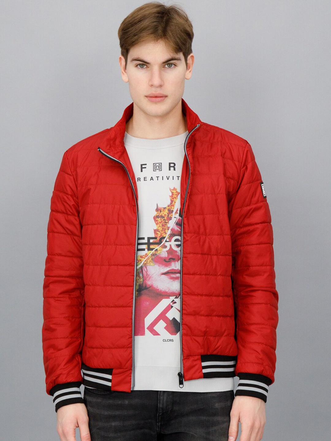 

FREESOUL Men Red Puffer Jacket