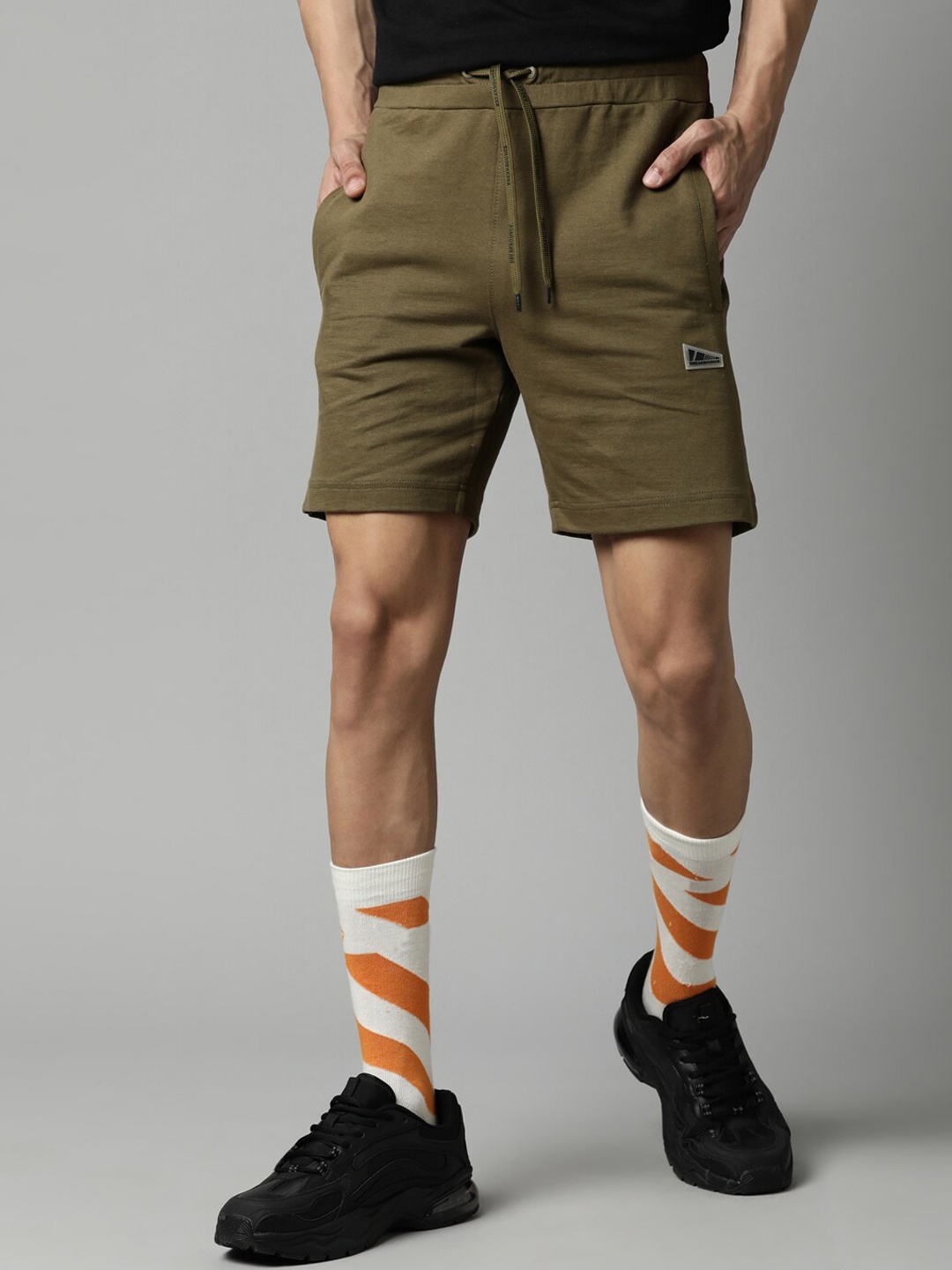 

Breakbounce Men Olive Green Sports Shorts