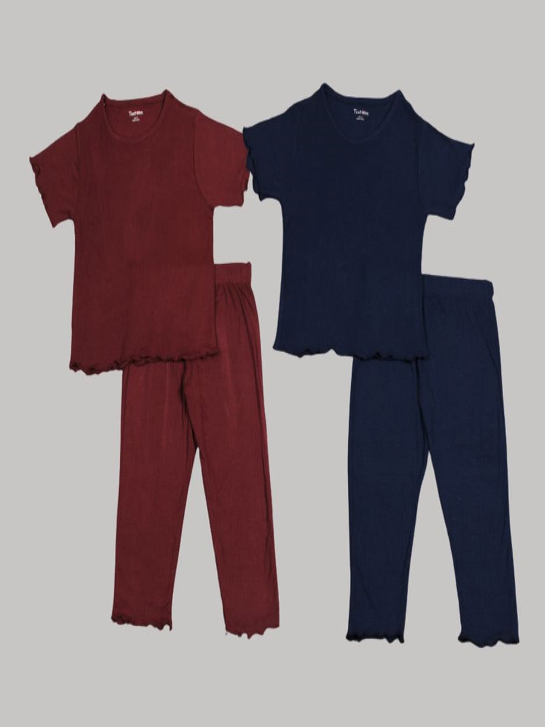 

Taatoom Girls Navy Blue & Maroon Pack Of 2 Night suit