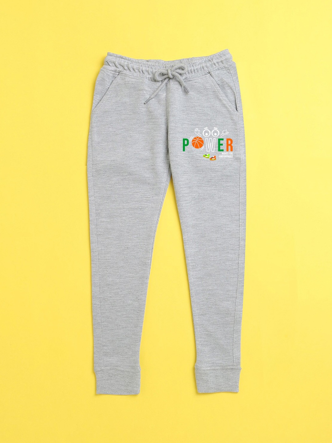 

NUSYL Kids Grey Printed Joggers