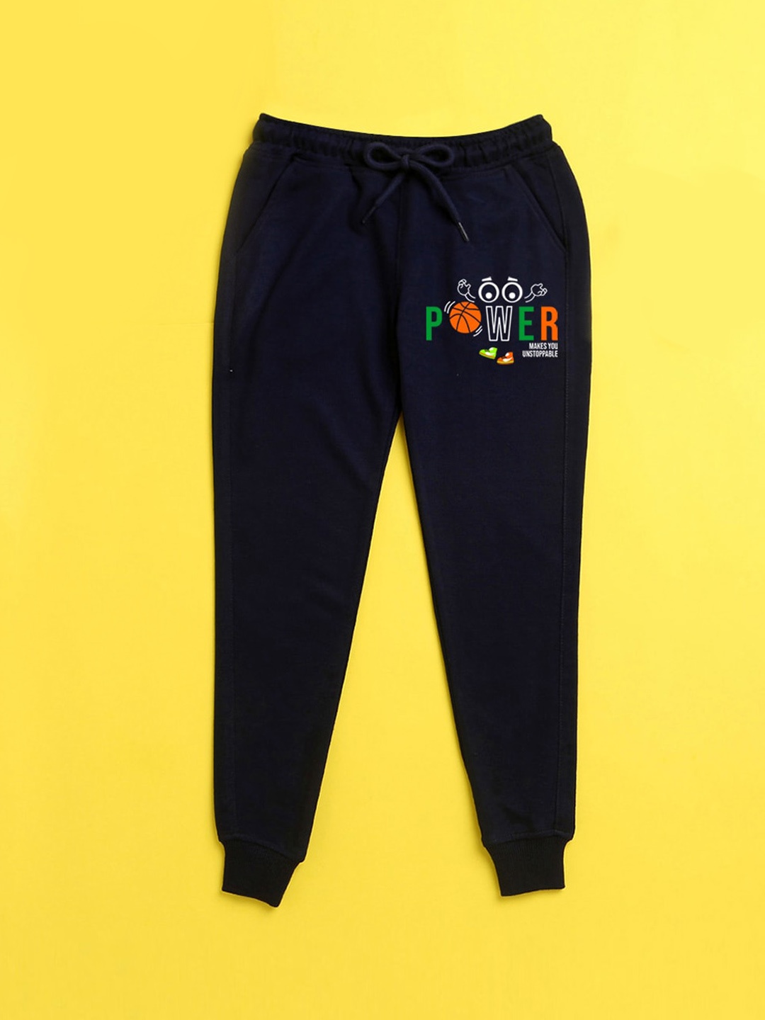 

NUSYL Kids Navy Blue Kids Printed Joggers