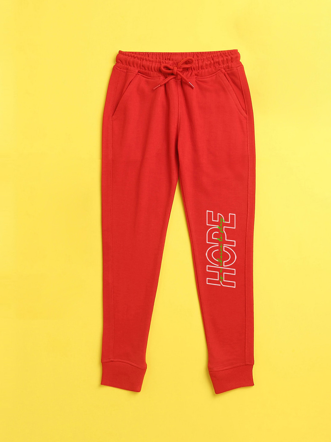 

NUSYL Kids Red Text Printed Joggers
