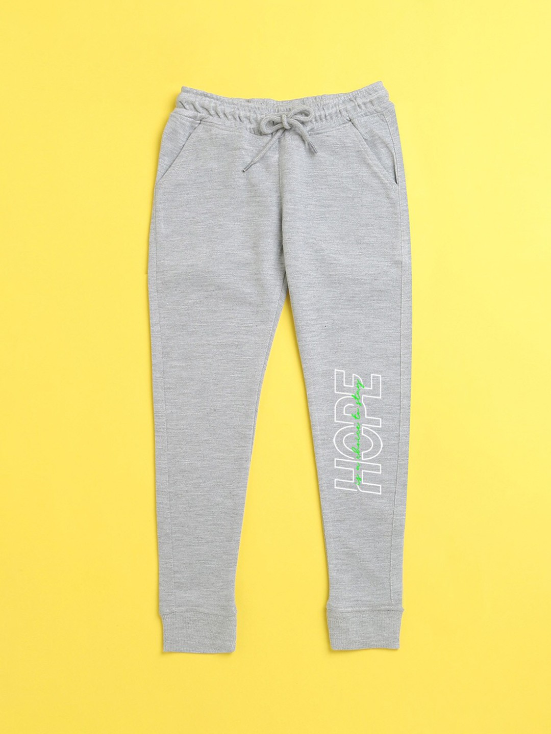 

NUSYL Kids Grey Printed Polyester Regular Fit Joggers