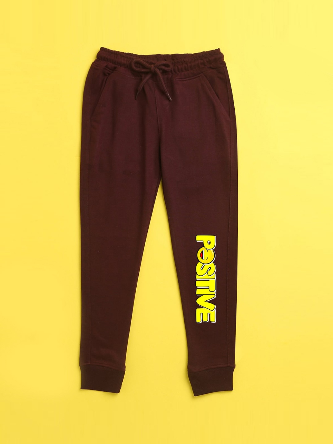 

NUSYL Kids Burgundy Printed Joggers