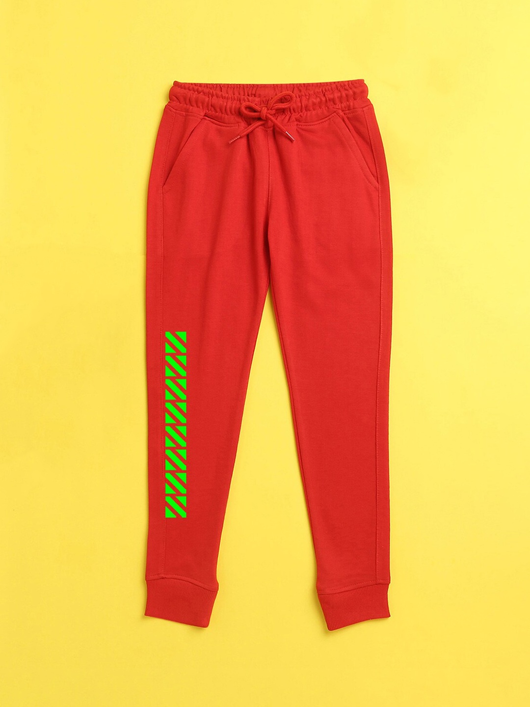 

NUSYL Kids Red Graphic Printed Joggers