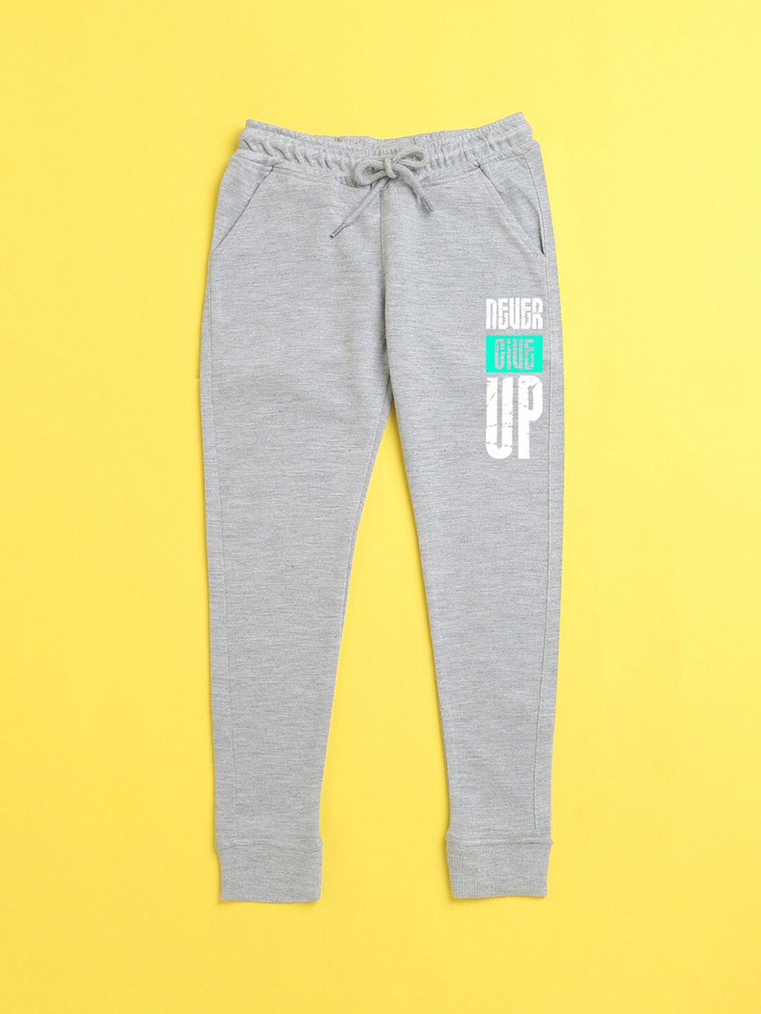 

NUSYL Kids Grey Text Printed Joggers