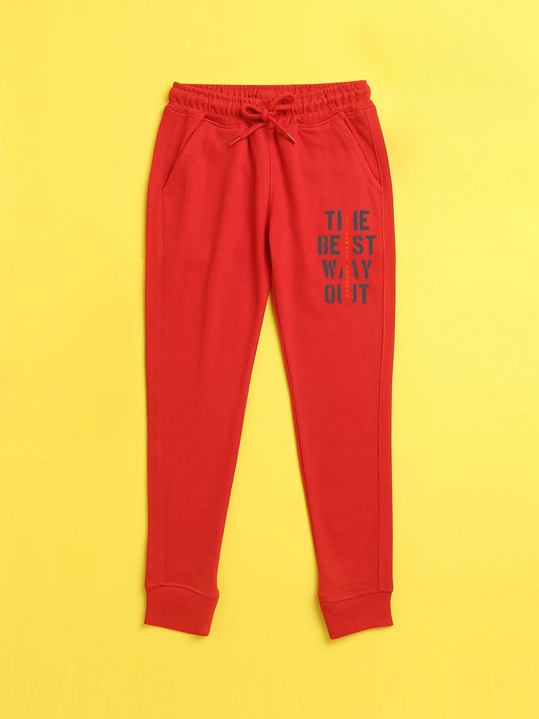 

NUSYL Kids Red Solid Joggers