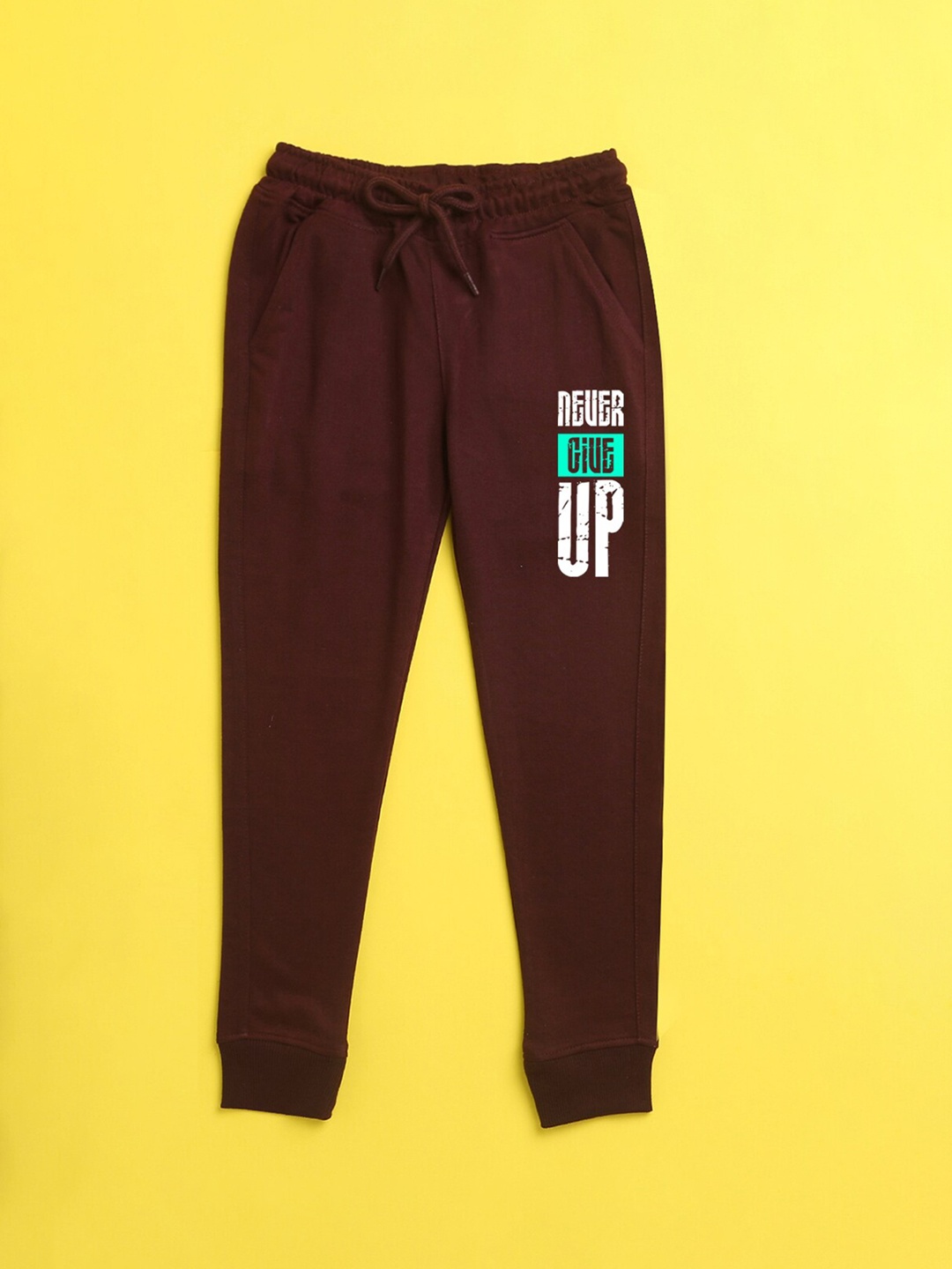 

NUSYL Kids Burgundy Printed Joggers