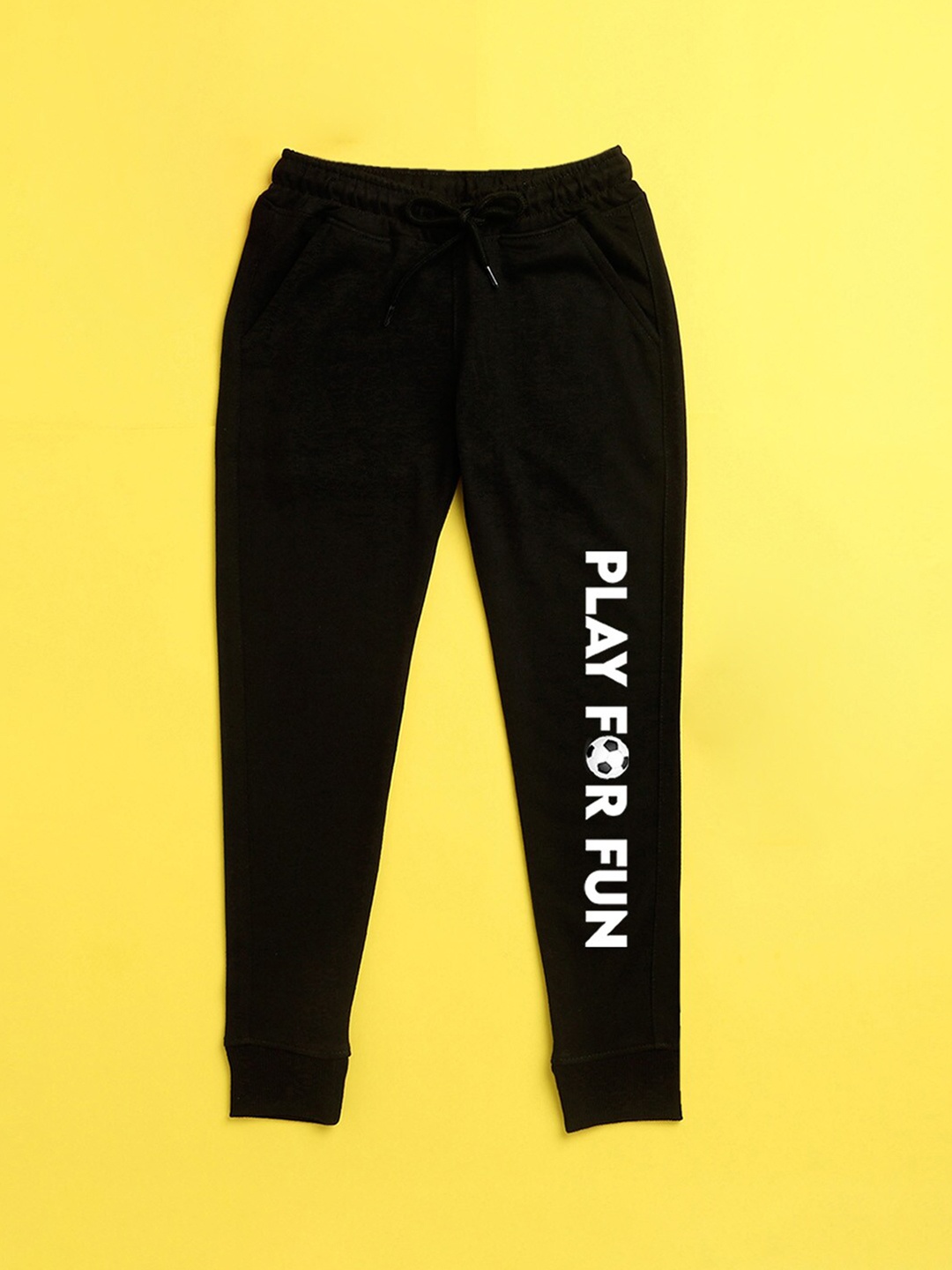 

NUSYL Kids Black Typography Printed Joggers