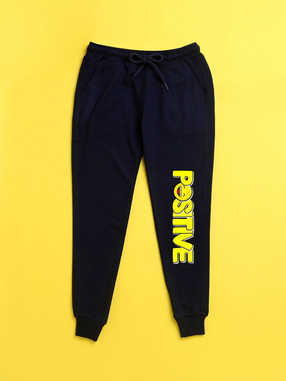 

NUSYL Kids Navy Blue Printed Polyester Regular Fit Joggers