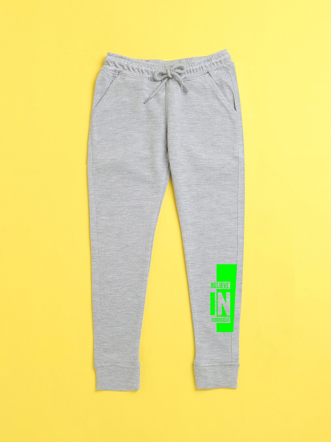 

NUSYL Kids Grey Solid Mid-Rise Joggers