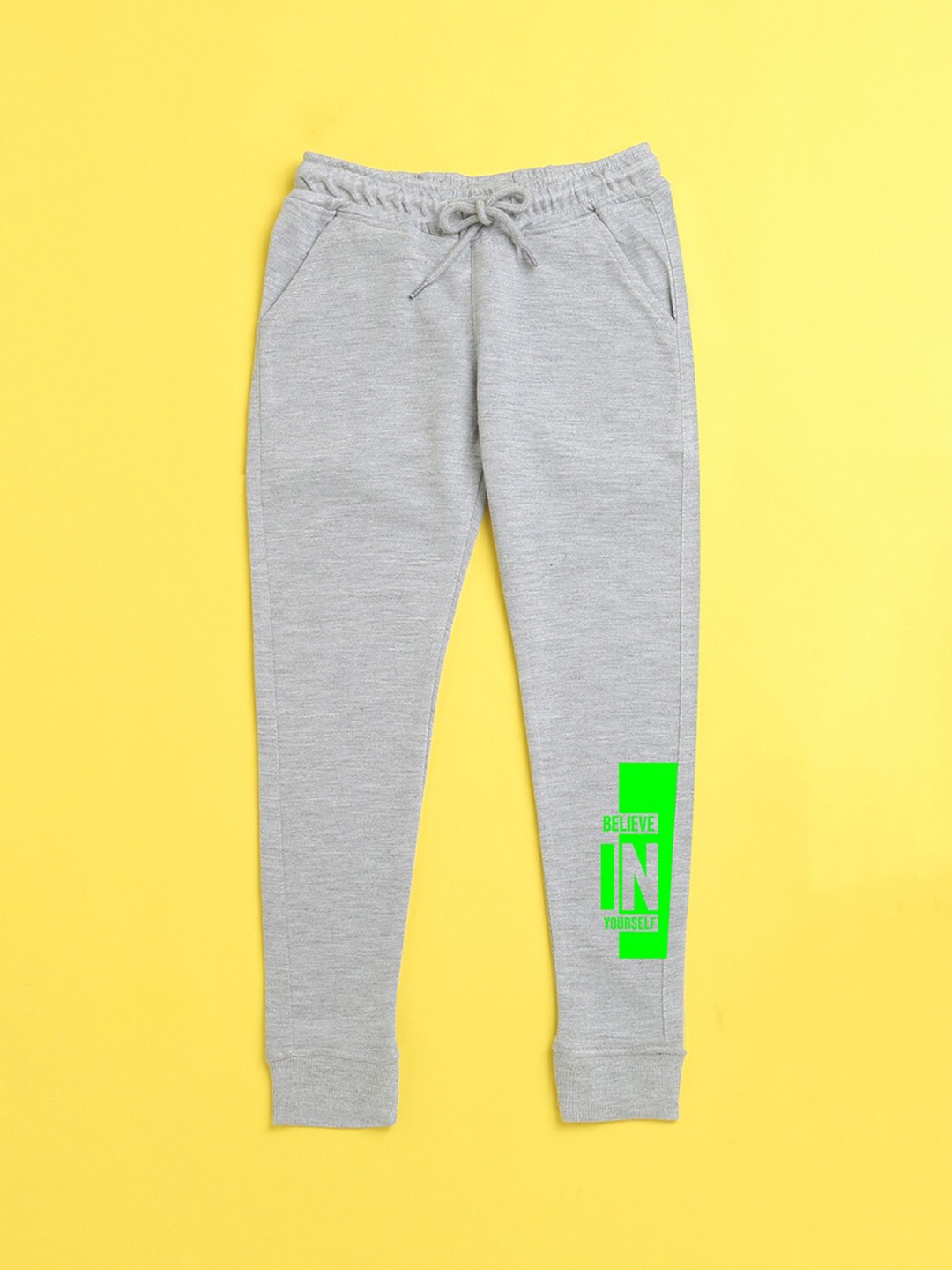 

NUSYL Kids Grey Typography Printed Joggers