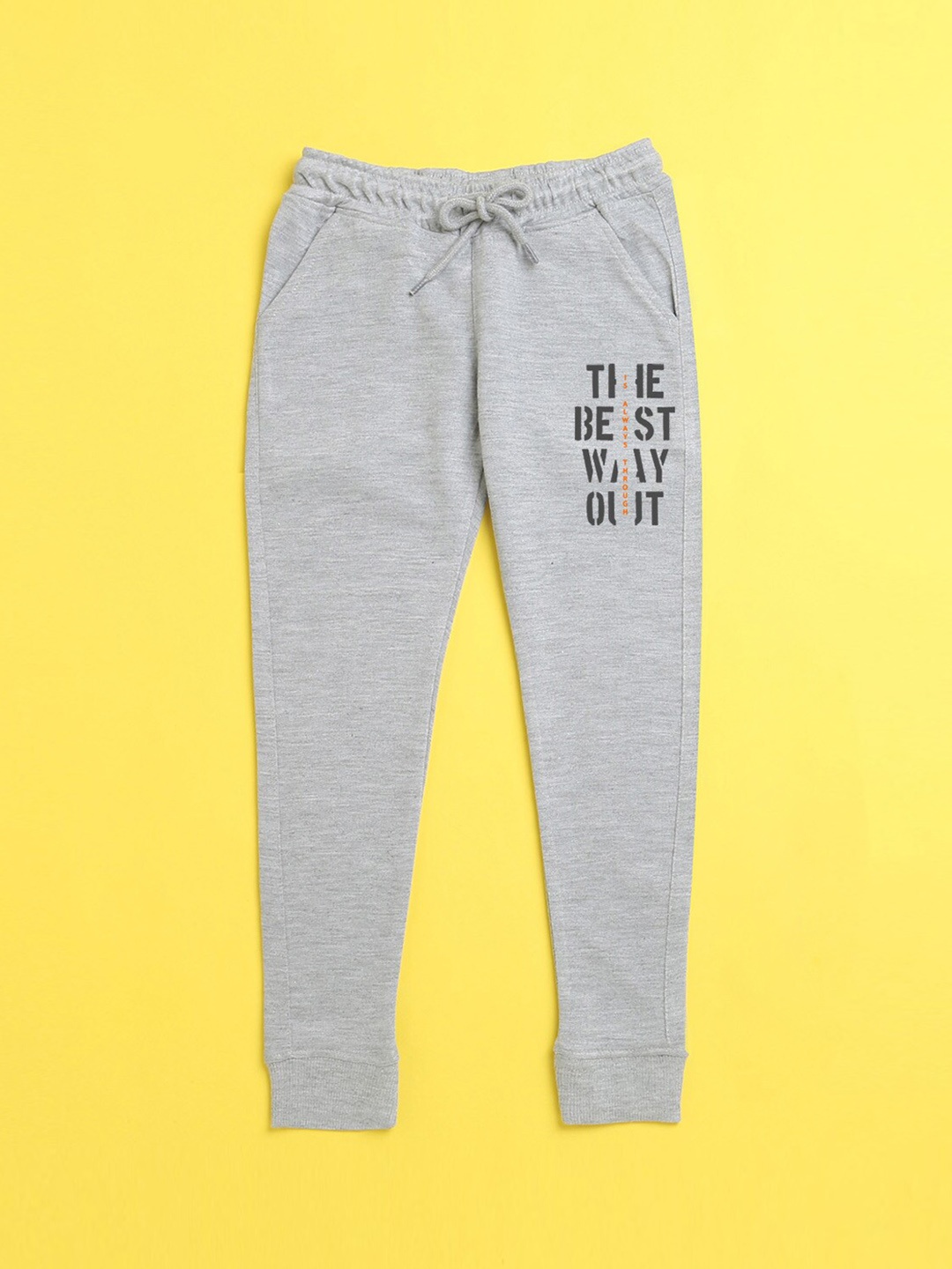 

NUSYL Kids Grey Printed Track Pant