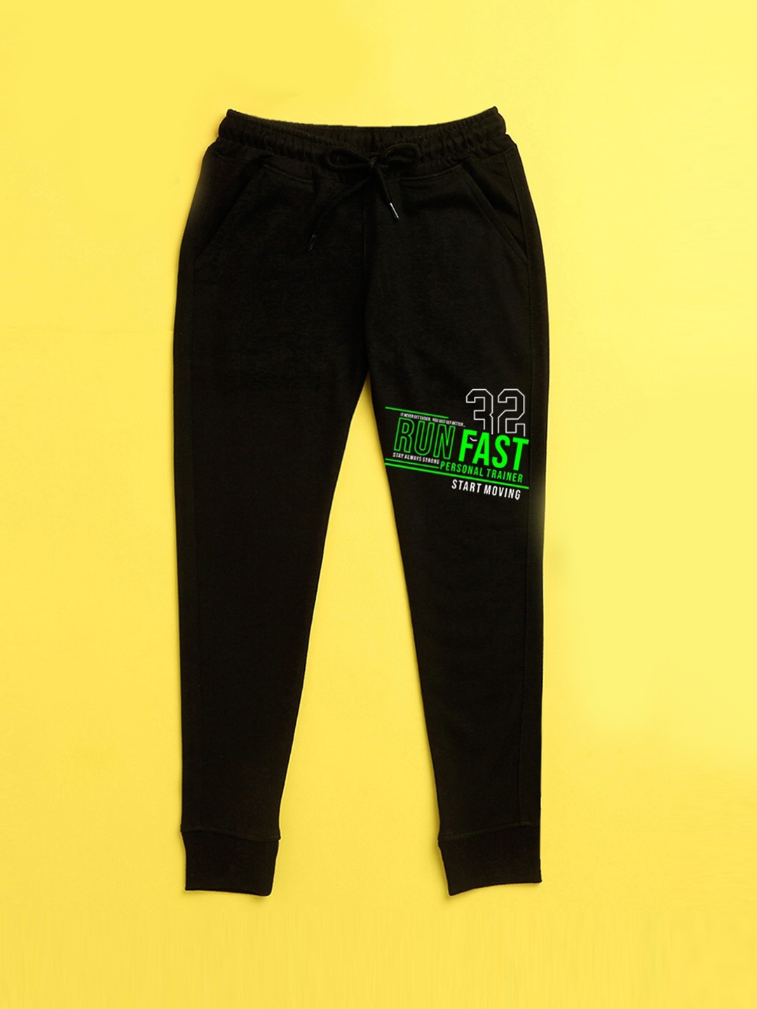 

NUSYL Kids Black Printed Mid-Rise Joggers