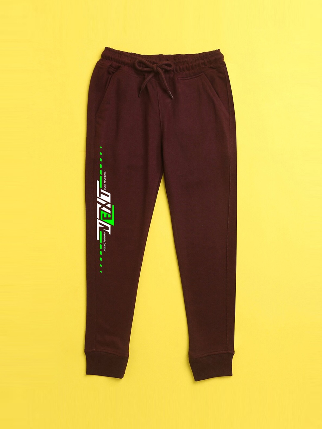 

NUSYL Kids Burgundy Printed Joggers