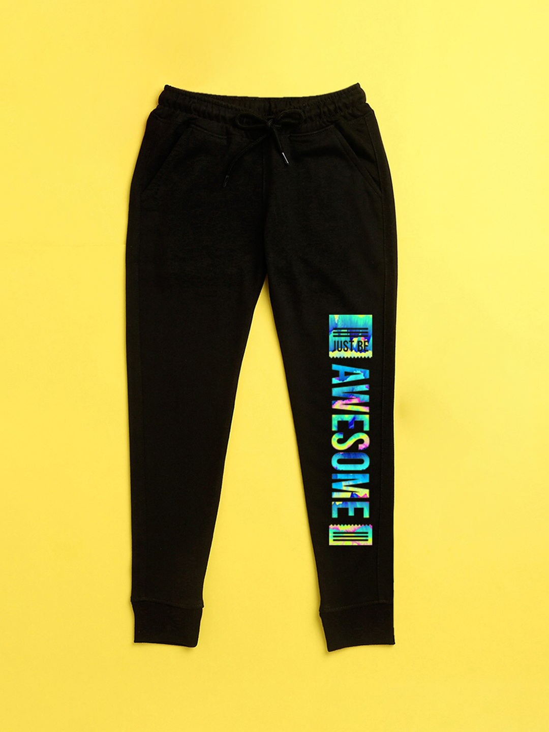 

NUSYL Kids Black Printed Joggers