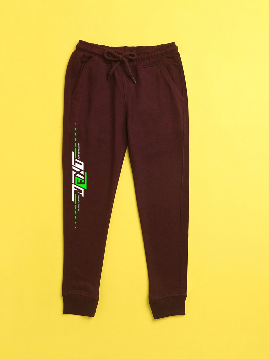 

NUSYL Kids Burgundy Solid Joggers