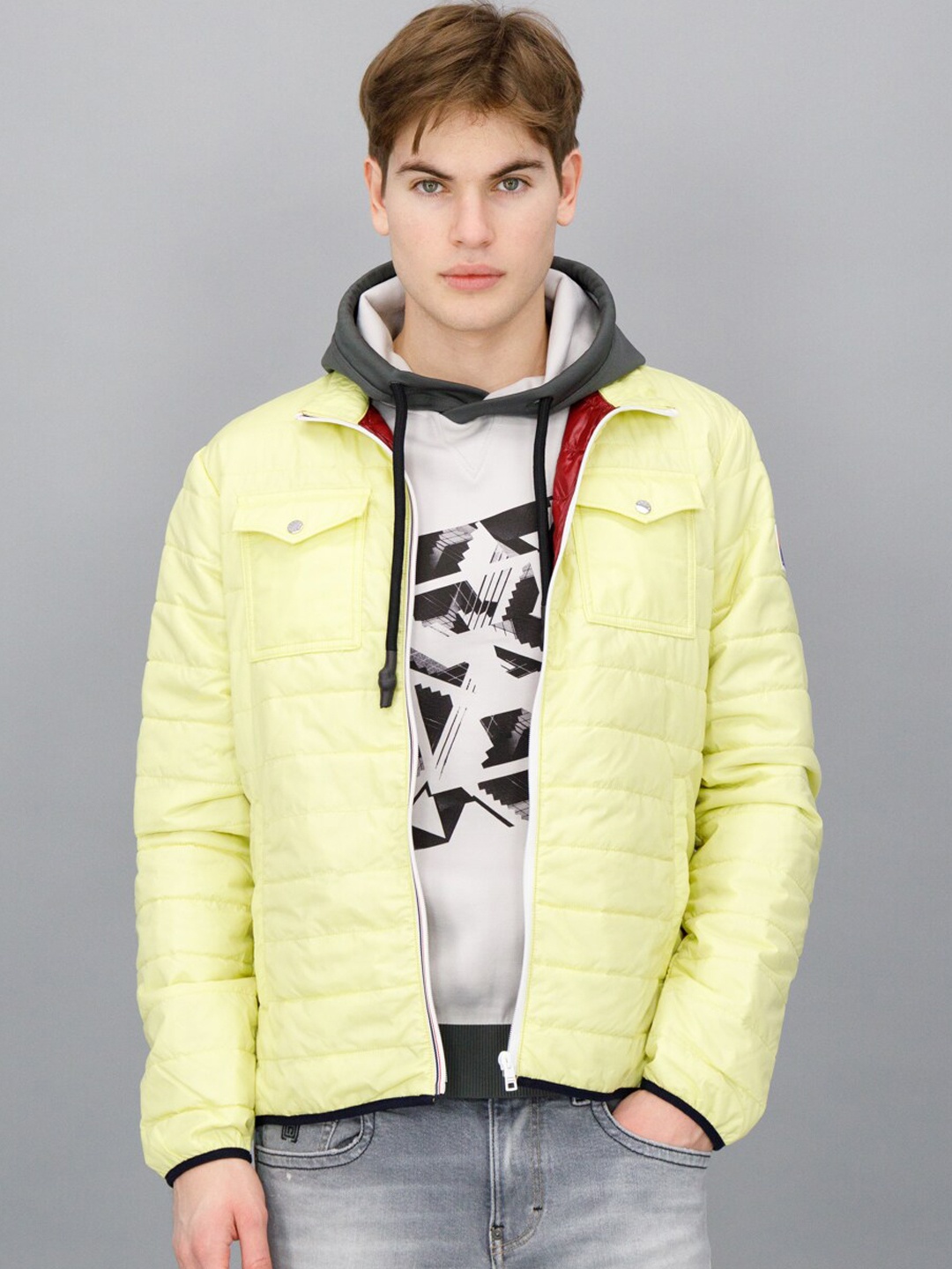 

FREESOUL Men Yellow Solid Tailored Jacket