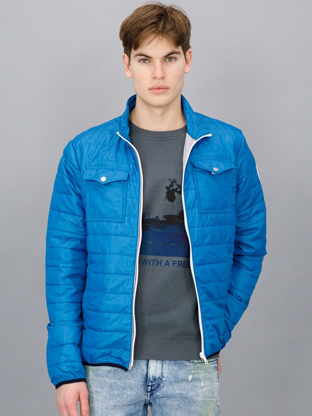 

FREESOUL Men Solid Puffer Jacket, Blue
