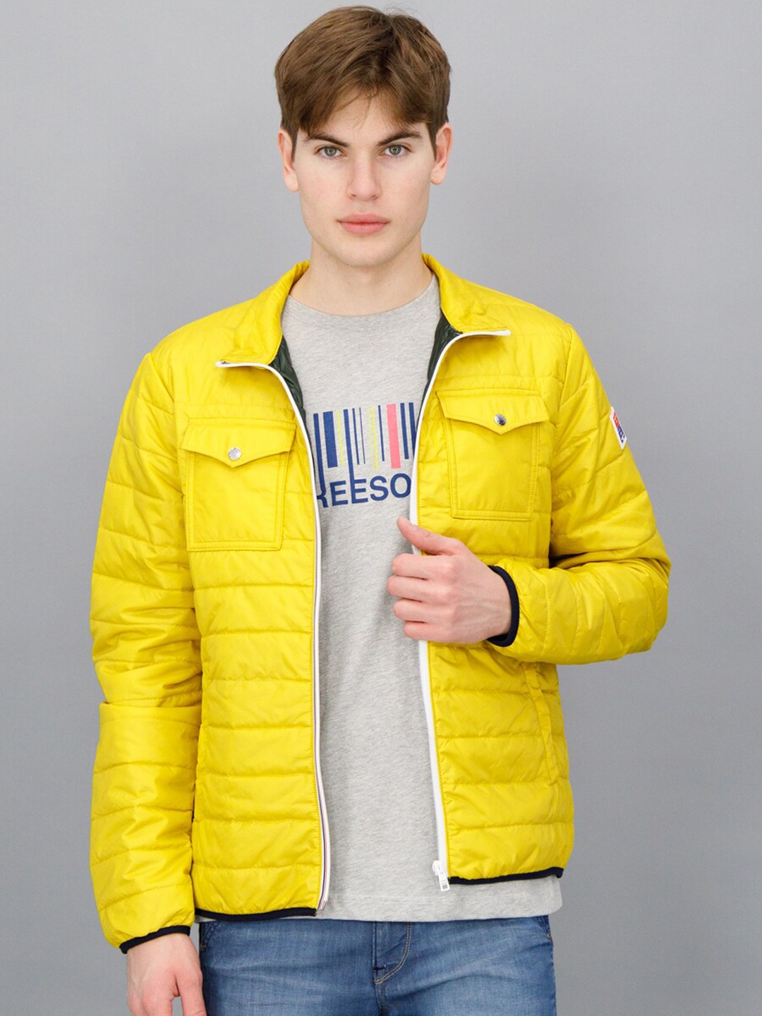 

FREESOUL Men Yellow Solid Puffer Jacket
