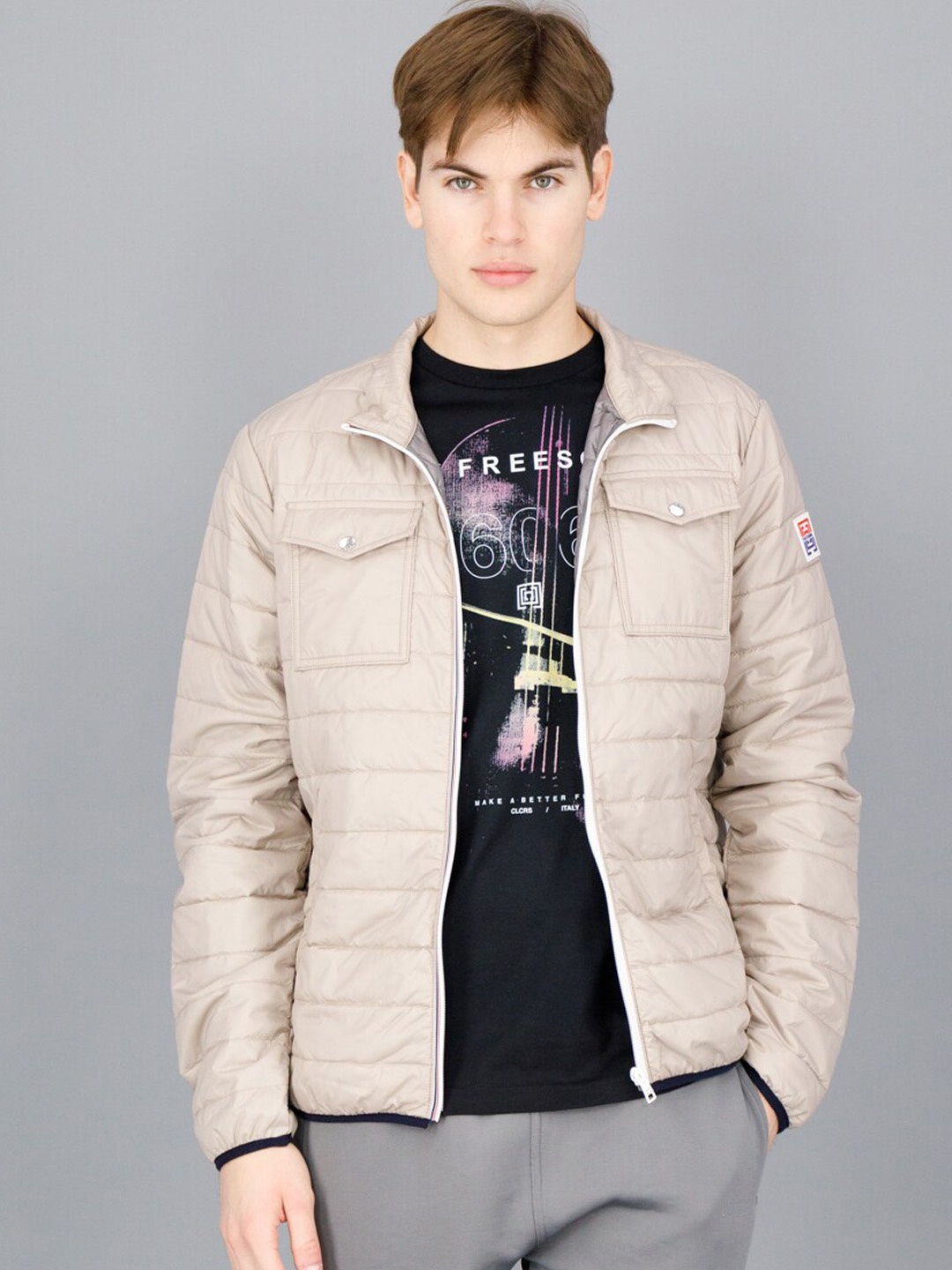 

FREESOUL Men Puffer Jacket, Beige