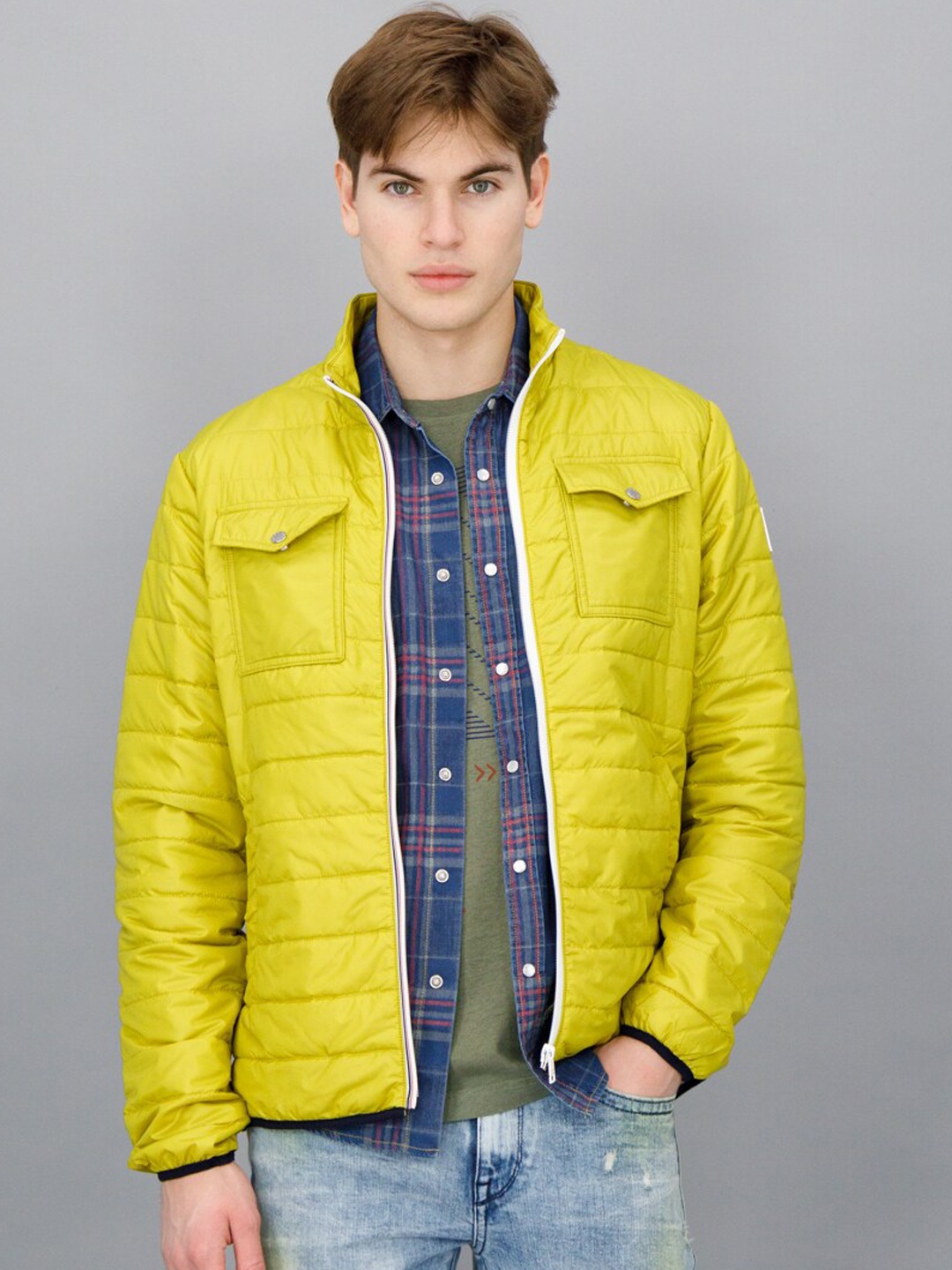 

FREESOUL Men Puffer Jacket, Yellow