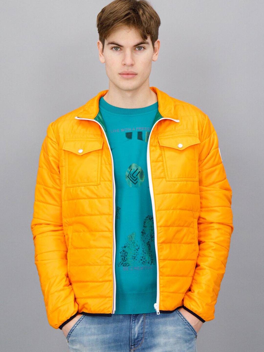 

FREESOUL Men Puffer Jacket, Orange
