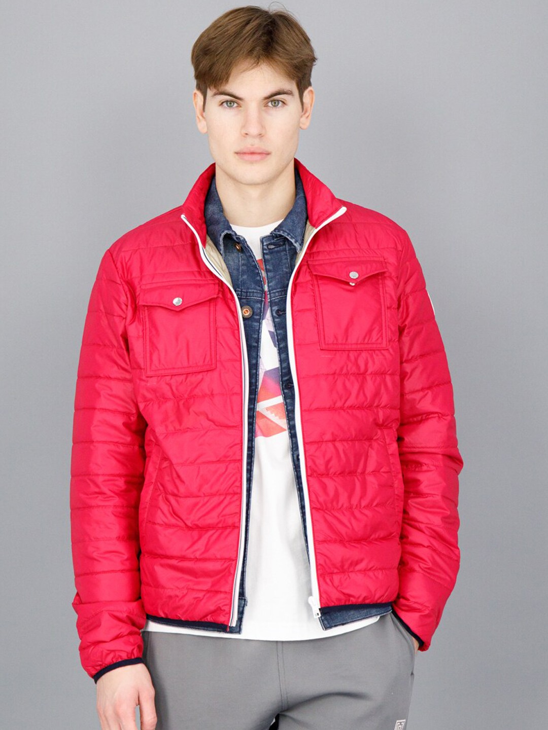 

FREESOUL Men Bomber Jacket, Pink