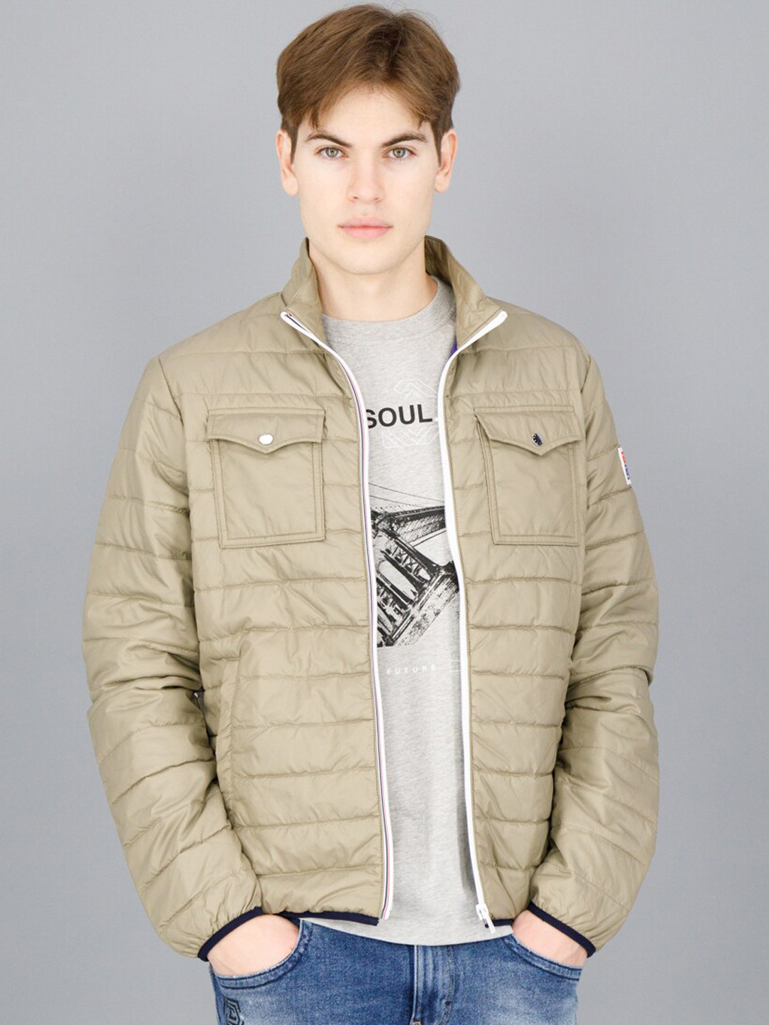 

FREESOUL Men Green Puffer Jacket