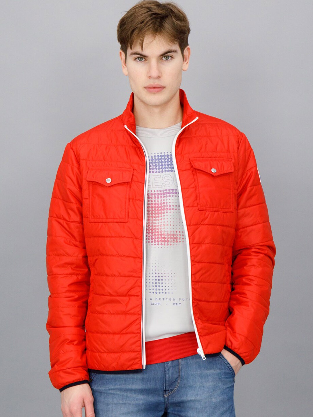 

FREESOUL Men Red Puffer Jacket