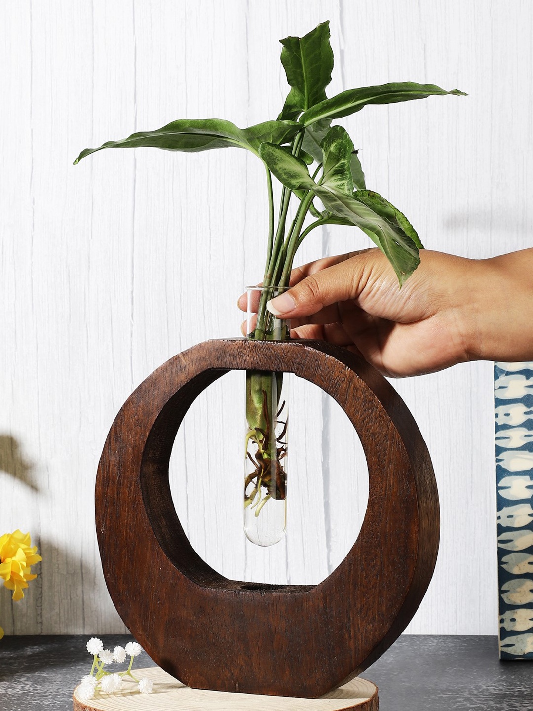 

The Decor Mart Brown Solid Wooden Planter